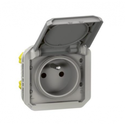 PLEXO Gniazdo hermetyczne podtynkowe IP55 zaciski automatyczne szary 069551L LEGRAND (069551L)